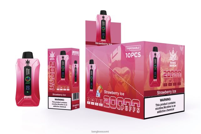 Bang Beach 20 000 puhallusta älykkään näytön vape mansikka jäätä - Bang Box Suomi