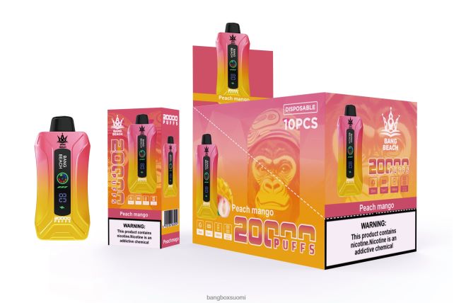 Bang Beach 20 000 puhallusta älykkään näytön vape persikka mango - Bang Box Helsinki