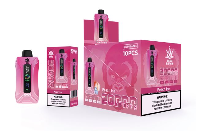 Bang Beach 20 000 puhallusta älykkään näytön vape persikkajäätä - Bang Box Suomi