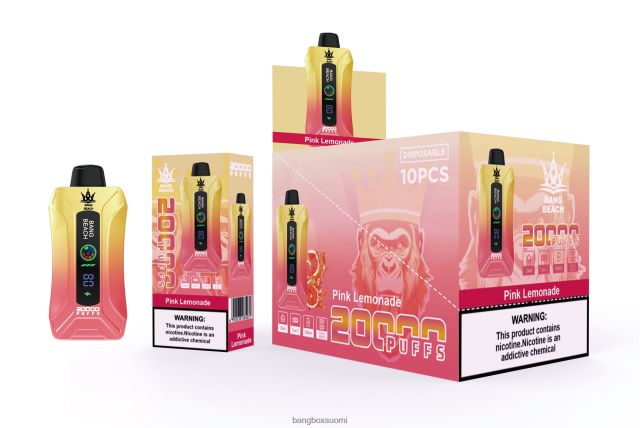 Bang Beach 20 000 puhallusta älykkään näytön vape vaaleanpunainen limonadi - Bang Box Suomi