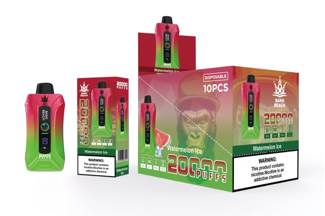 Bang Beach 20 000 puhallusta älykkään näytön vape vesimeloni jäätä - Bang Box Helsinki
