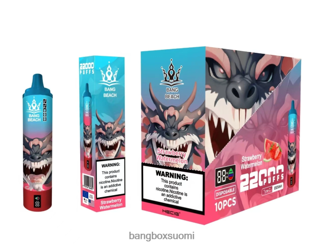Bang Beach 22000 puhalluksen älynäyttö mansikka vesimeloni - Bang Box Vape