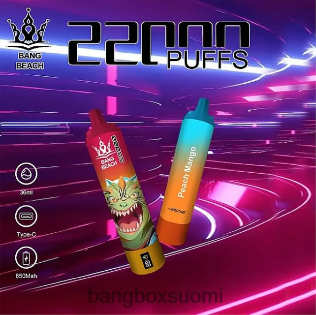 Bang Beach 22000 puhalluksen älynäyttö persikka mango - Bang Box Suomi