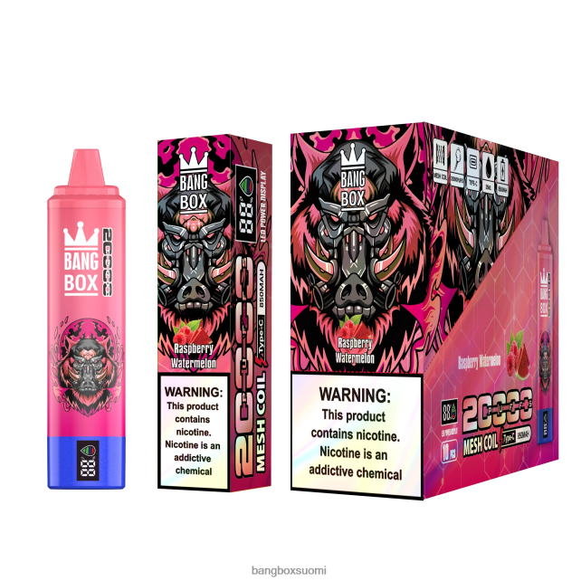 Bang Box 20 000 puhalluksen älynäyttö vadelma vesimeloni - Bang Box Vape