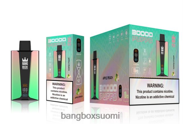 Bang Box 30 000 puhalluksen älynäyttö omena persikka - Bang Box Vape