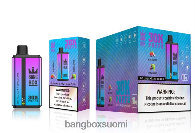 Bang Box 30 000 tuulahdusta kaksinkertaista makua blue razz ice & double grape - Bang Box Helsinki