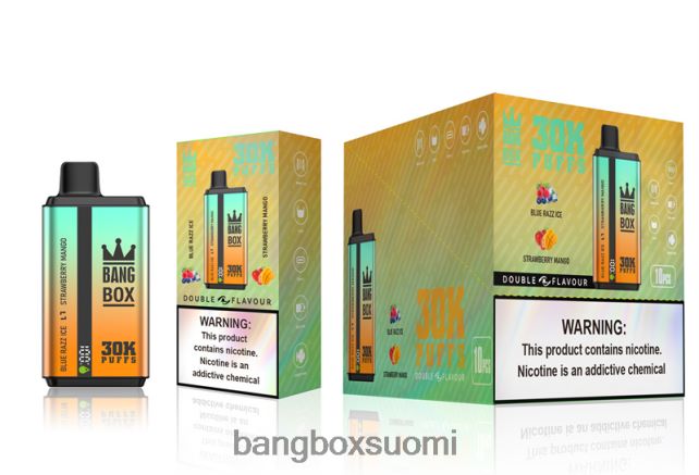 Bang Box 30 000 tuulahdusta kaksinkertaista makua blue razz jää & mansikka mango - Bang Box Vape