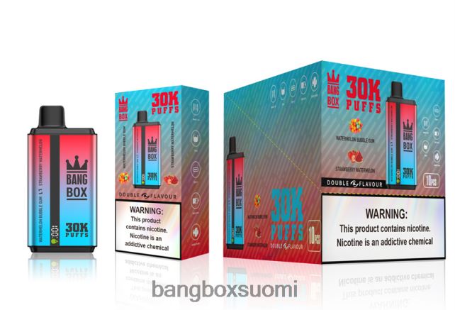 Bang Box 30 000 tuulahdusta kaksinkertaista makua vesimeloni purukumia & mansikka vesimeloni - Bang Box Vape