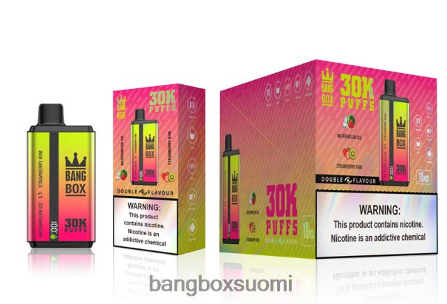 Bang Box 30 000 tuulahdusta kaksinkertaista makua vesimelonijää ja mansikkakiivi - Bang Box Helsinki
